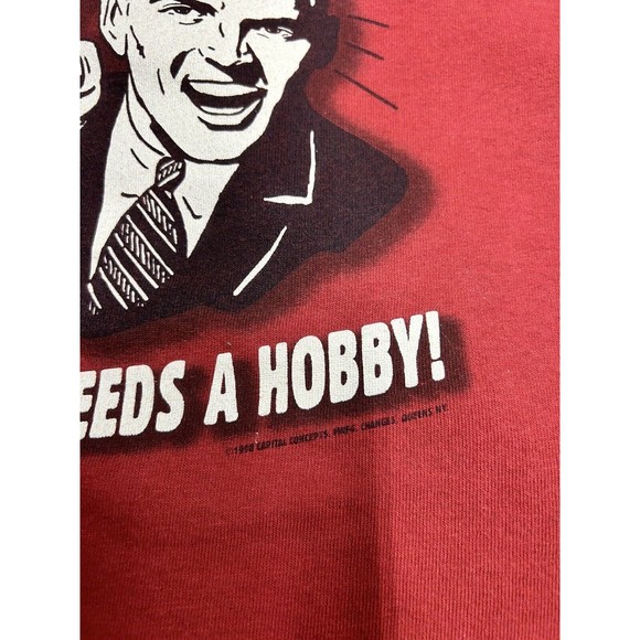 Vintage "Beer Everybody Needs A Hobby" Gag Graphic Single Stitch T-Shirt Size XL - Picture 3 of 9